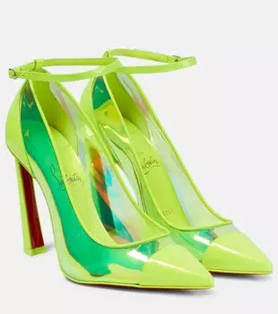Туфли из кожи и ПВХ Christian Louboutin, желтый