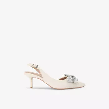 Туфли из кожи на каблуке с королевским бантом Carvela, белый
