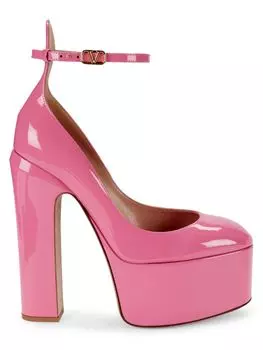 Туфли из лакированной кожи с ремешком на щиколотке Valentino Garavani, цвет Feminine