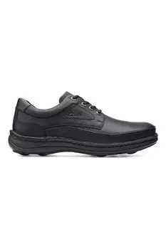 Туфли из натуральной кожи в стиле дерби с логотипом Clarks, черный