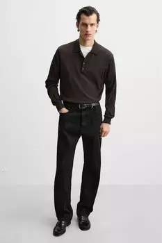 Туфли из тисненой кожи ZARA, черный