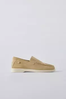 Туфли из замши для палаток ZARA, песочно-коричневый