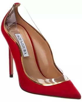 Туфли из замши и винила Aquazzura Obsession 105, красный