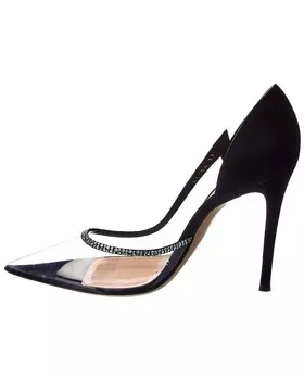 Туфли из замши и винила Gianvito Rossi Leif 105, черный