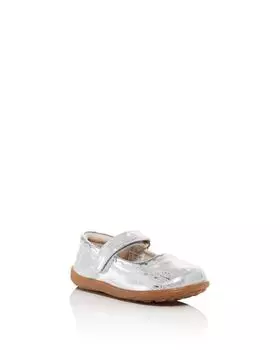 Туфли Jane II на плоской подошве для девочек – для малышей, малышей и маленьких детей See Kai Run, цвет Silver