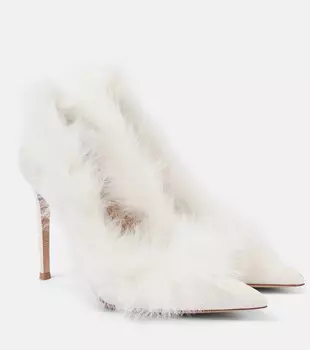 Туфли Jenny из лакированной кожи с отделкой из овчины Gianvito Rossi, цвет offwhite+offwhite