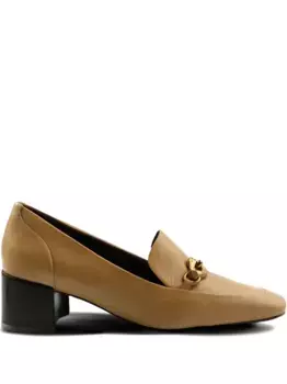 Туфли Jessa на блочном каблуке, украшенные цепочкой Tory Burch, коричневый