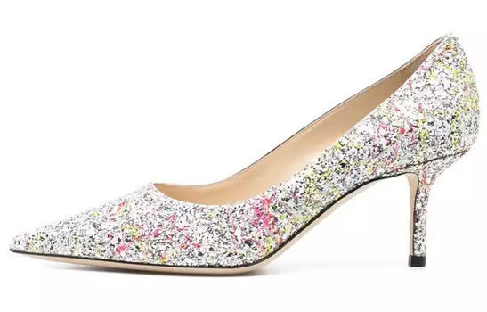 Туфли Jimmy Choo Love с блестками, серебряный