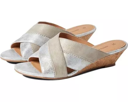 Туфли Johnston & Murphy Marlena Cross Band Slide, цвет Silver/Gold Metallic Suede