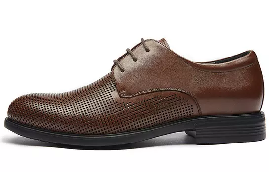Туфли KANGNAI Dress Shoes Men Low-Top Brown