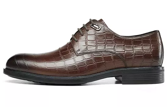 Туфли KANGNAI Dress Shoes Men Low-Top Brown