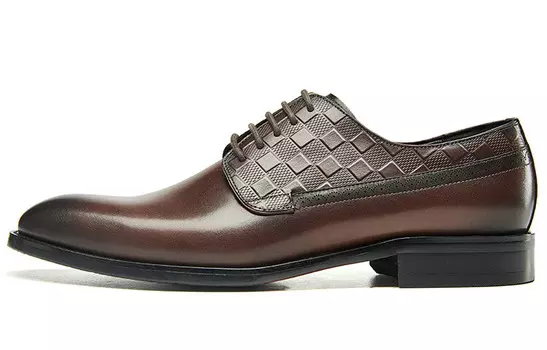 Туфли KANGNAI Dress Shoes Men Low-Top Brown