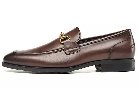 Туфли KANGNAI Loafers Men Low-Top Brown