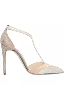 Туфли Karung с Т-образным стержнем, 70 мм, украшенные кристаллами Ren Caovilla, нейтральный