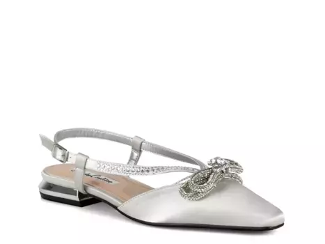 Туфли Lady Couture Kendal Flat, серебристый металлик, атлас