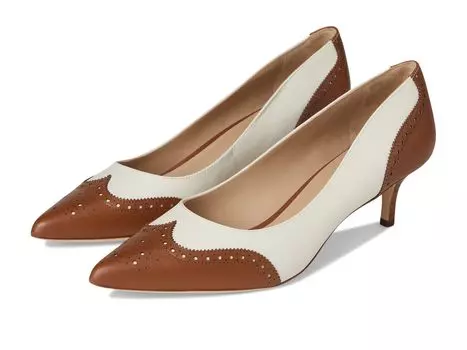Туфли Lauren Ralph Lauren Adrienne Leather Wingtip Pumps, цвет Soft White/Lauren Tan