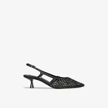 Туфли Legaci на каблуке с плетеной подошвой, украшенные стразами Steve Madden, черный