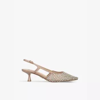 Туфли Legaci на каблуке с плетеной подошвой, украшенные стразами Steve Madden, бежевый