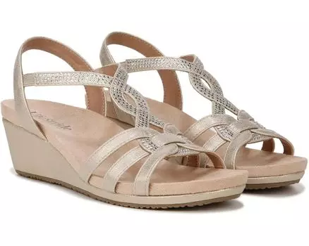 Туфли LifeStride Monaco Strappy Wedge Sandals, цвет Platino Gold