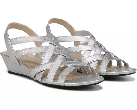 Туфли LifeStride Yung Strappy Wedge Sandals, серебряный