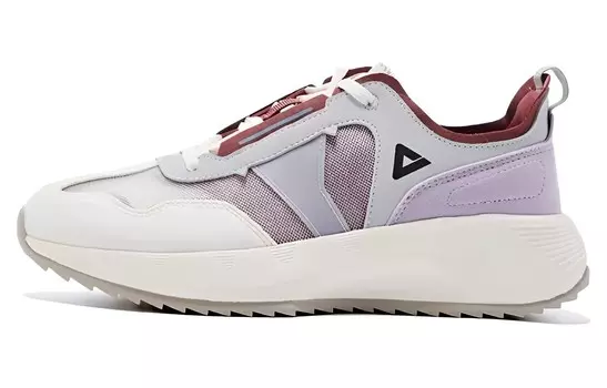 Туфли Lifestyle женские с низким верхом светло-серые/вышитые красные Peak