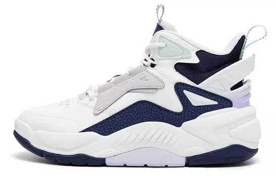 Туфли Lifestyle женские, средней высоты, парусные, белые/темно-фиолетовые/светло-серые Xtep