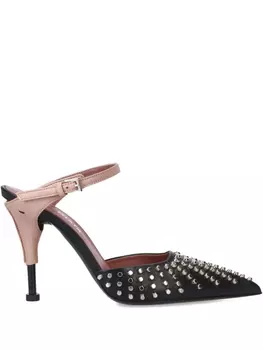 Туфли-лодочки 100 мм, украшенные стразами Premiata, черный