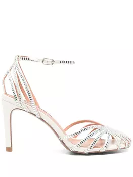 Туфли-лодочки 85 мм, украшенные кристаллами Bibi Lou, белый