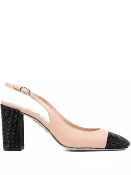 Туфли-лодочки 90 мм, украшенные кристаллами Ren Caovilla, нейтральный