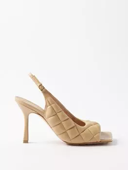 Туфли-лодочки 90 с мягкой подкладкой из кожи intrecciato Bottega Veneta, бежевый
