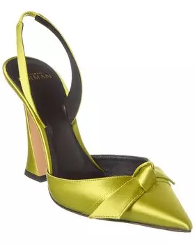 Туфли-лодочки Alexandre Birman Clarita Bell 100 Slingback Satin, зеленый