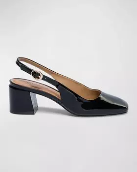 Туфли-лодочки Alexia с пяткой на пятке Bernardo, цвет Black Soft Patent Leather