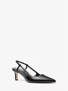 Туфли-Лодочки Alora из кожи с тиснением под змею Michael Kors, черный