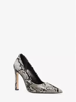 Туфли-лодочки Amara Snake из кожи с тиснением под змею Michael Kors, серый