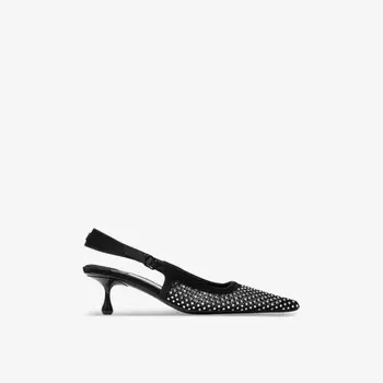 Туфли-Лодочки Amel 50 на каблуке с сеткой, украшенные кристаллами Jimmy Choo, черный