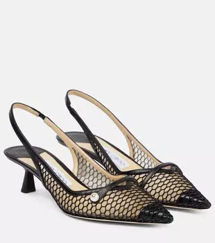 Туфли-лодочки Amita 45 с ремешком на пятке Jimmy Choo, черный