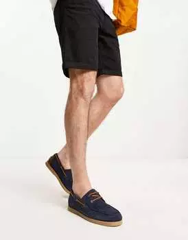 Туфли-лодочки ASOS DESIGN из темно-синей замши на натуральной подошве