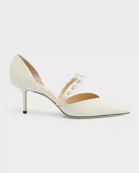 Туфли-лодочки Aurelie d'Orsay с жемчужной лентой Jimmy Choo