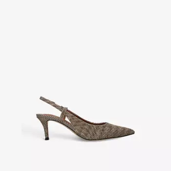 Туфли-Лодочки Belgravia с открытой пяткой и плетеным каблуком Kurt Geiger London, бежевый