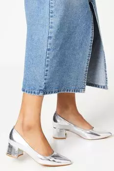 Туфли-лодочки Bunny Comfort на среднем каблуке с острым носком Wallis, серебро