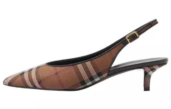 Туфли-лодочки Burberry в клетку, коричневый