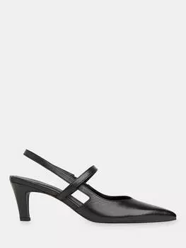 Туфли-лодочки cecily leather slingback на кошачьем каблуке Whistles, черный