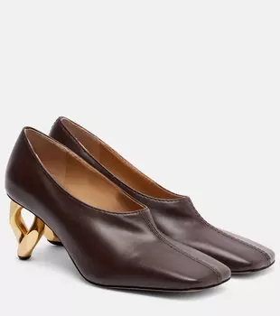 Туфли-лодочки Chain 75 из кожи JW Anderson, Deep Walnut