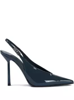 Туфли-лодочки Clivage 100 мм с открытой пяткой, украшенные кристаллами Le Silla, черный