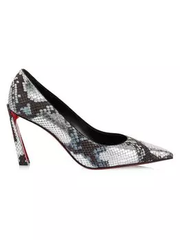 Туфли-лодочки Condora 85MM со змеиным принтом Christian Louboutin, черный