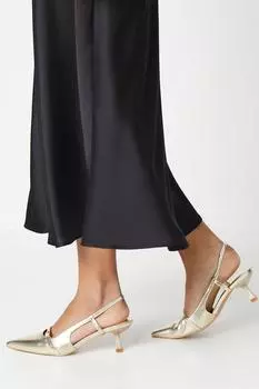 Туфли-лодочки Daija на среднем каблуке с ремешком и пяткой на пятке Wallis, золото