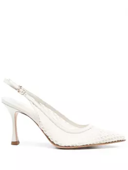 Туфли-лодочки Dana 85 мм с открытой пяткой Sergio Levantesi, белый