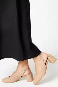 Туфли-лодочки Danisa на пятке на среднем блочном каблуке Wallis, бежевый