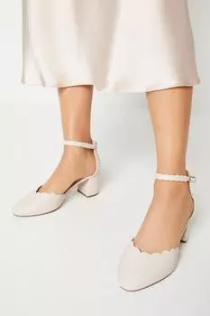 Туфли-лодочки Darling широкого кроя с отделкой фестонами из двух частей Wallis, слоновая кость