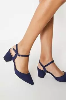 Туфли-лодочки Delphie с открытой спиной и заостренным низким каблуком Wallis, темно-синий